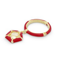 Lauren G. Adams Girls Princess Charm Stackable Ring (Gold/Red)